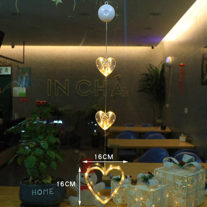 3 Piece LED Christmas Window Hanging Lights with Suction Cup