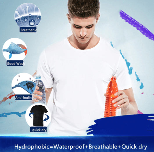 Men's Quick-Drying Waterproof T-Shirt, Half Sleeve Bottoming Top