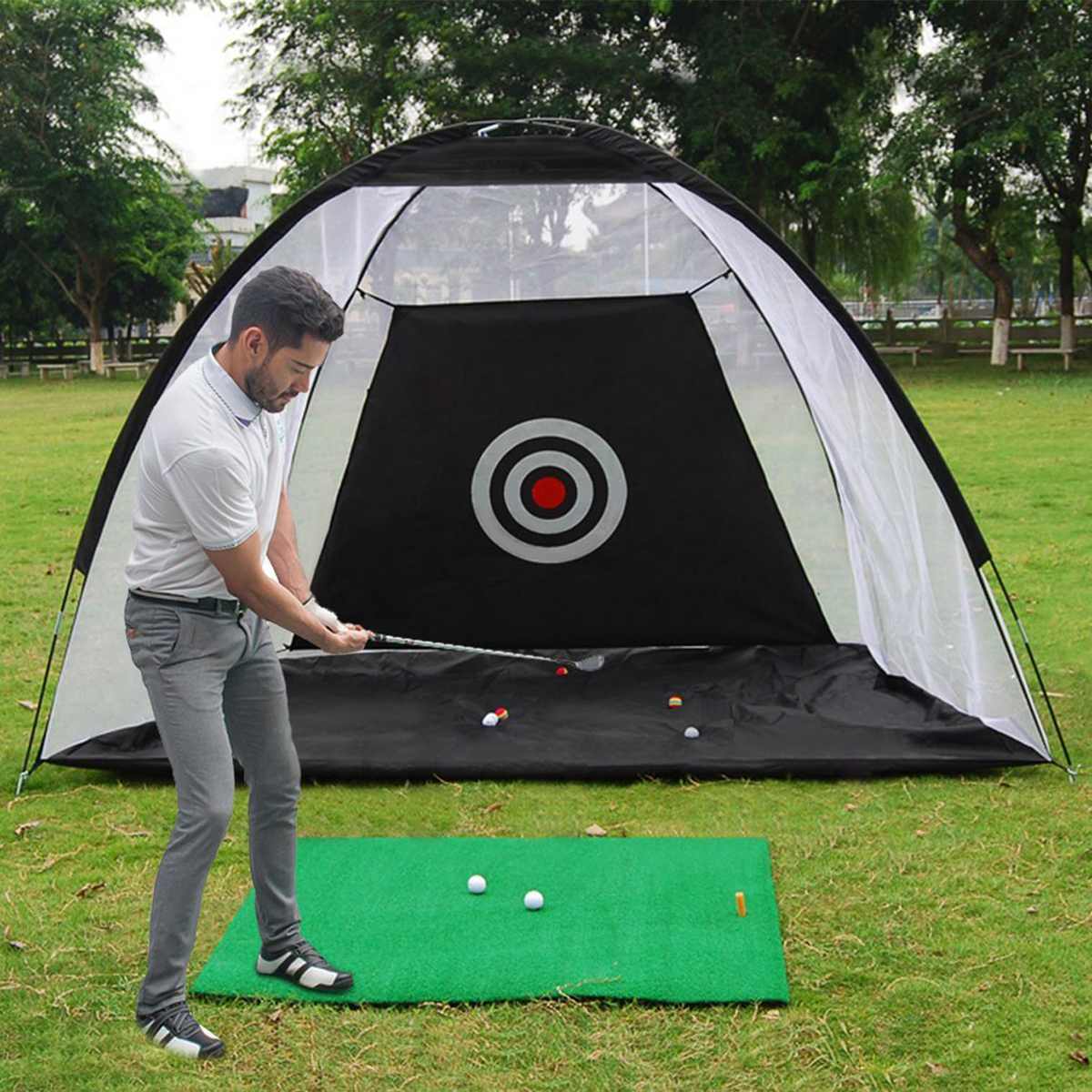 Foldable Golf Practice Net Tent for Garden and Backyard Training