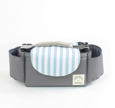 Baby Stroller Organiser Bag, Grey Bear Multi-Pocket Nappy Storage