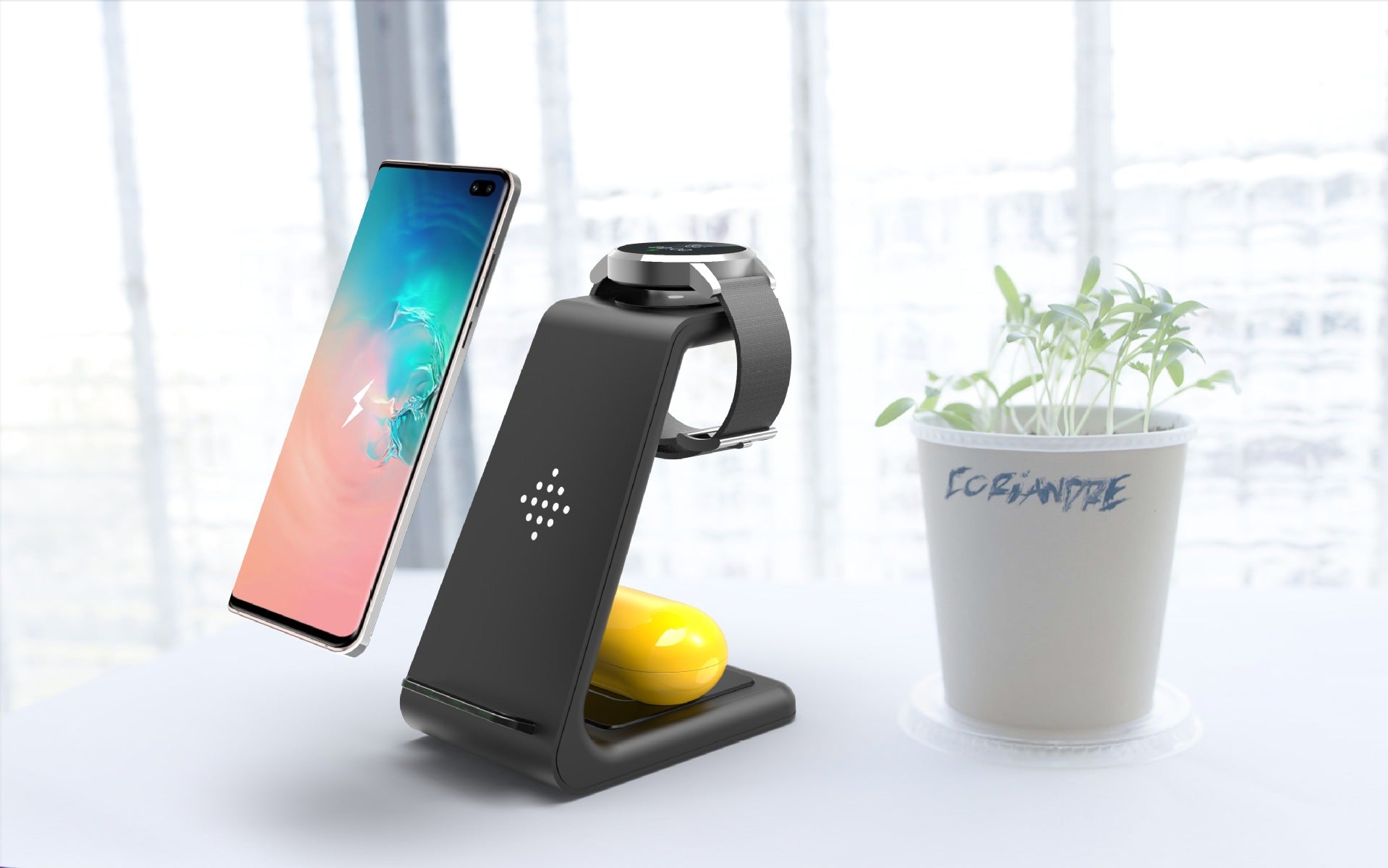 3-in-1 Wireless Charging Station Stand for Phones, Watch and Earbuds