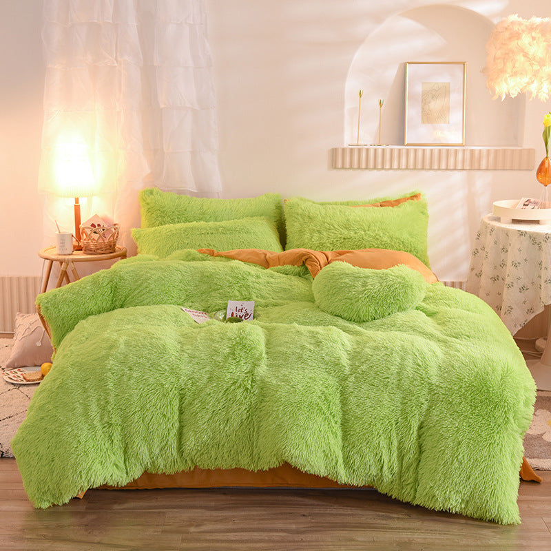 Luxury Thick Fleece Duvet Cover Set, Warm Winter Bedding