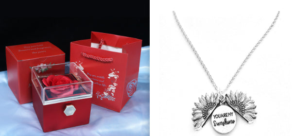 Rotating Soap Rose Gift Box, Romantic Jewellery Packaging
