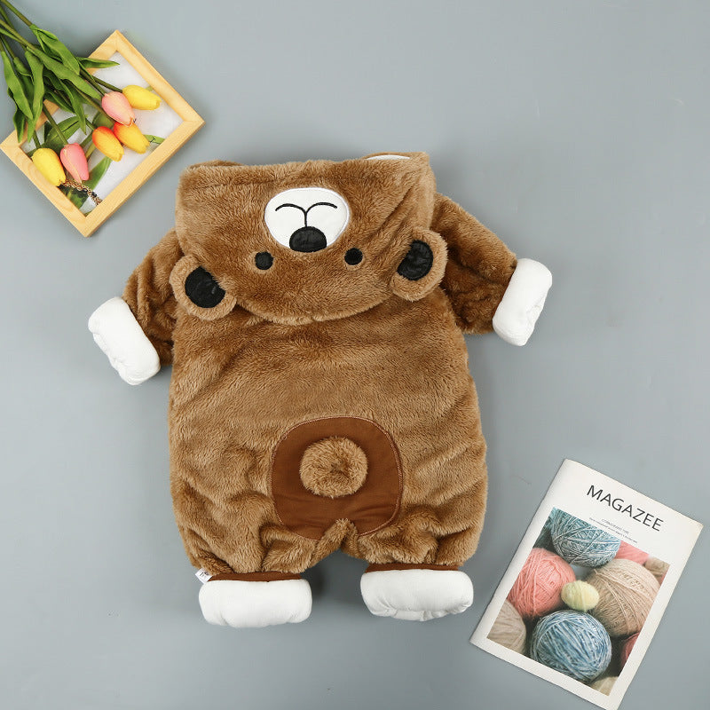 Baby Plus-Velvet Cotton Romper for Winter, 66 to 90cm