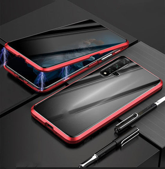 Magnetic Privacy Glass Phone Case With Metal Frame Protection