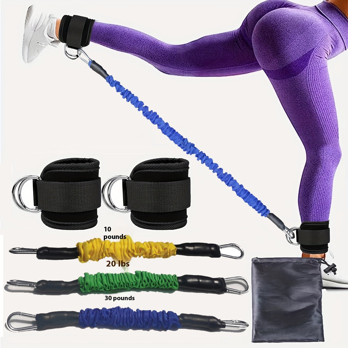 Ankle Strap Resistance Bands for Hips, Legs and Glute Training
