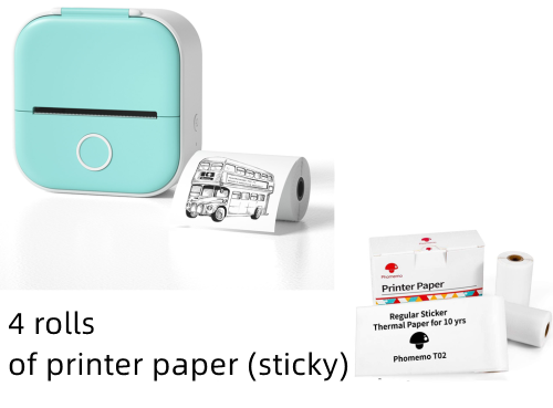 Portable Mini Bluetooth Thermal Label Printer, Inkless Printing