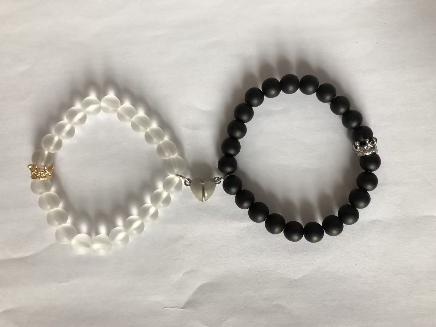Handmade Crown Charm Couple Bracelets, Luminous Glow In The Dark