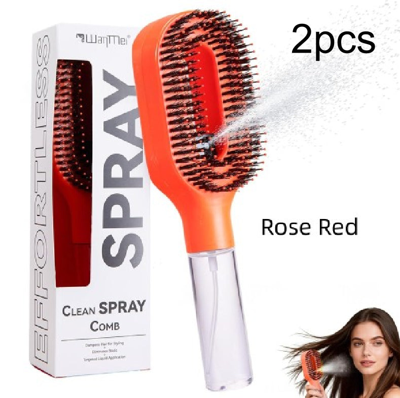 2-in-1 Detangling Hairbrush with Mist Spray Bottle