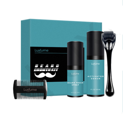 Beard Care Set with Titanium Micro-Needle Roller and Liquid