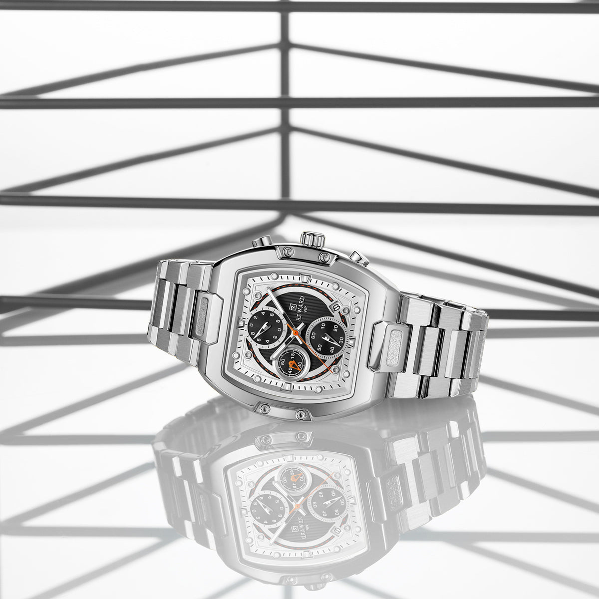 Men's Multifunctional Quartz Watch With Tonneau Case