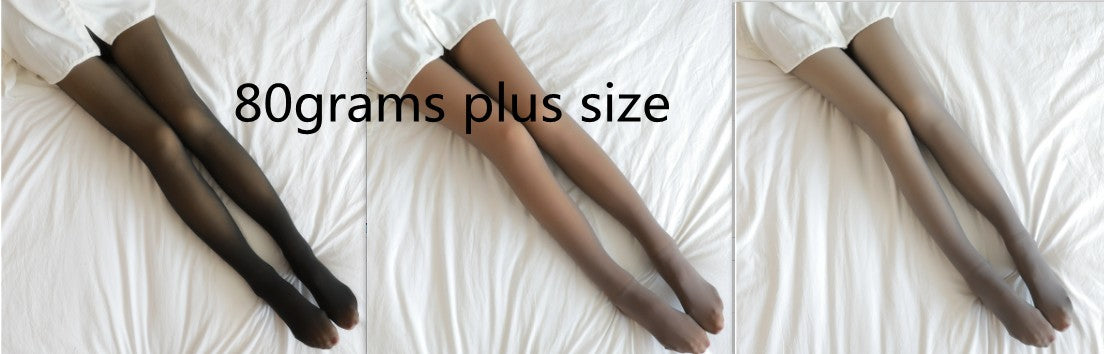 Women's Fleece Lined Translucent Tights For Autumn And Winter