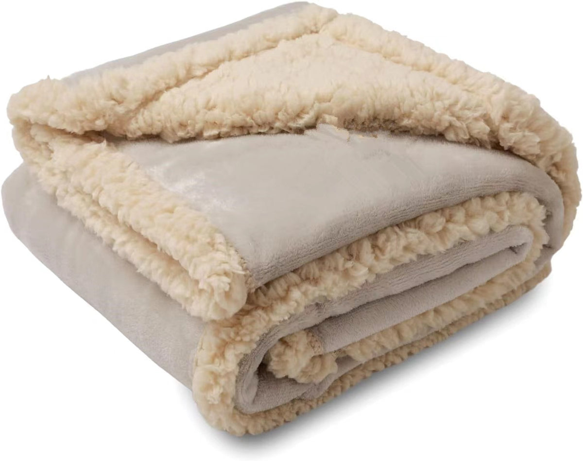 Thick Flannel Sherpa Pet Blanket For Dog Kennels, Warm