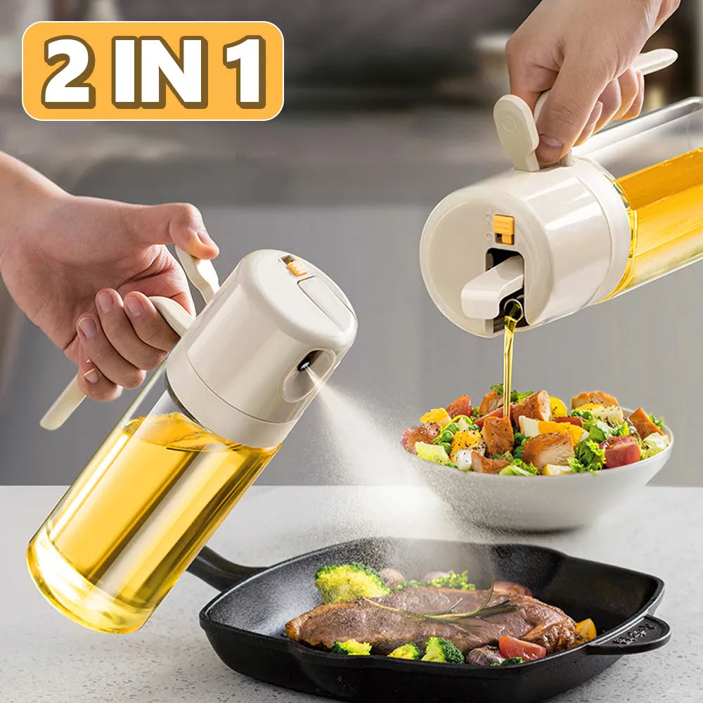 2-in-1 Oil Sprayer and Pourer Bottle For Kitchen and BBQ
