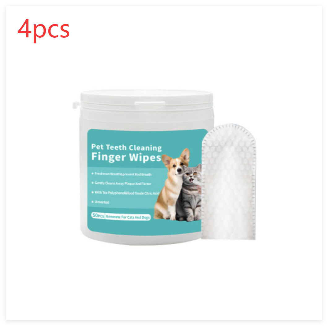 Disposable Pet Wipes for Teeth and Ears, Finger Cot Cleaning Pads