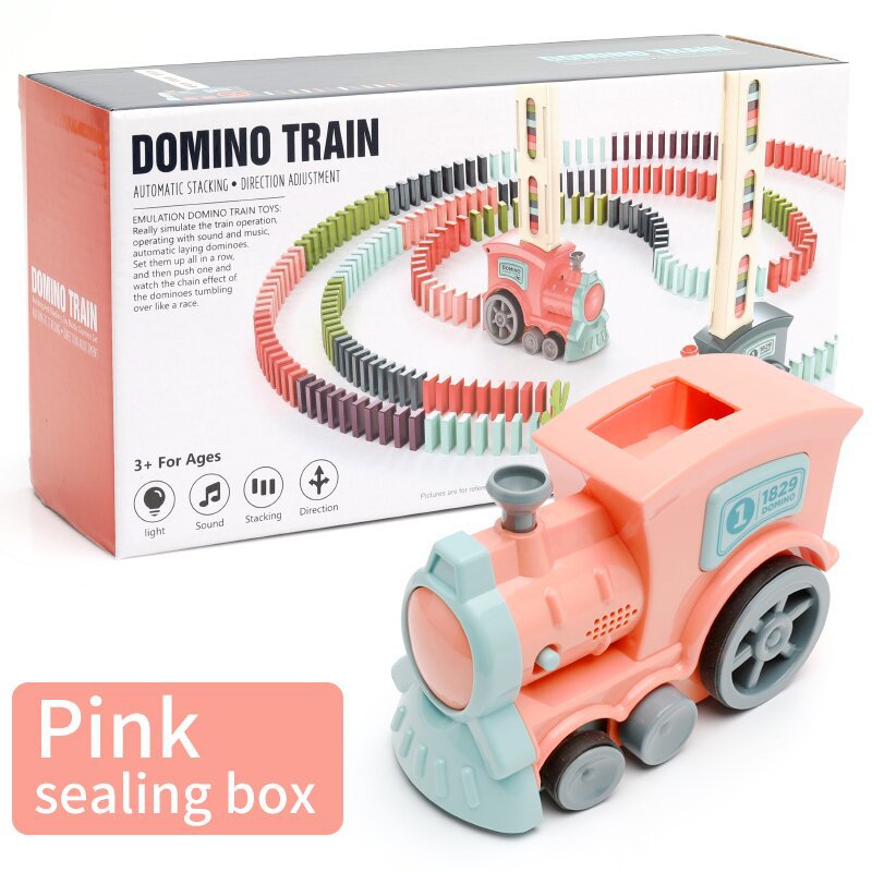 Electric Domino Train Toy With Automatic Release Building Blocks