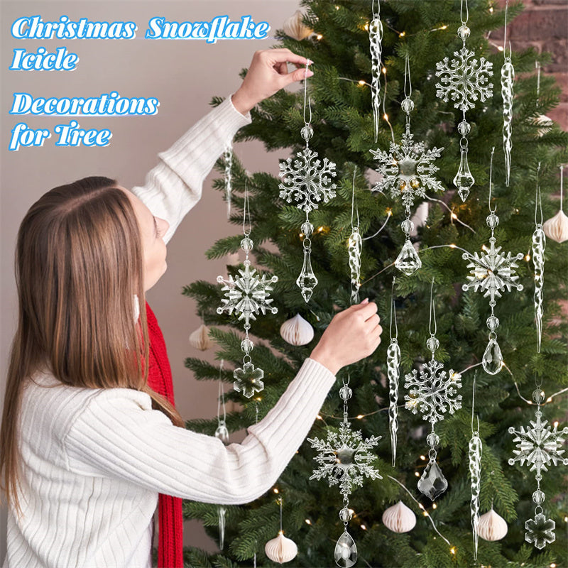10 Piece Acrylic Ice Strip Christmas Tree Hanging Pendants