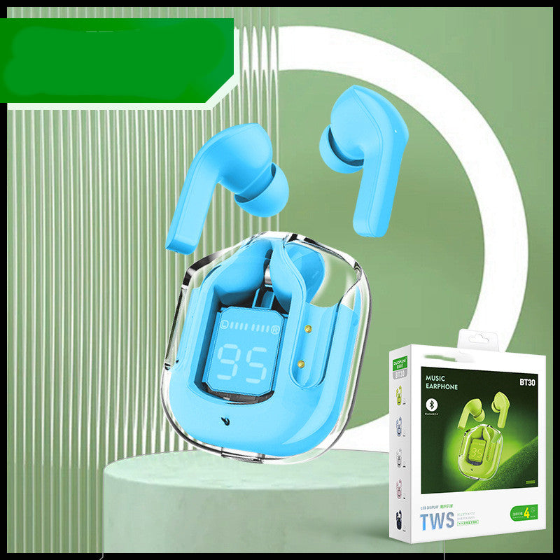 Mini Transparent Wireless Earbuds With LED Power Display