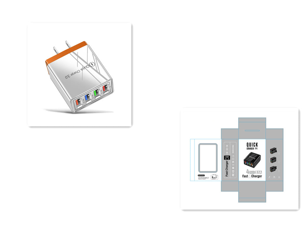 Quick Charge 3.0 USB Wall Charger with 4 Ports for Phones and Tablets