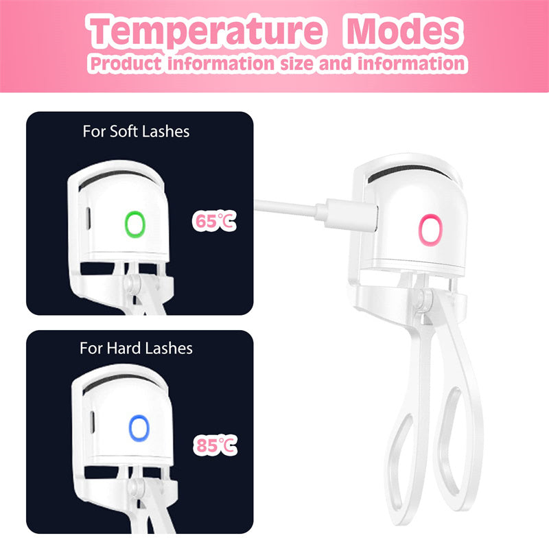 Rechargeable Heated Eyelash Curler, Temperature Control
