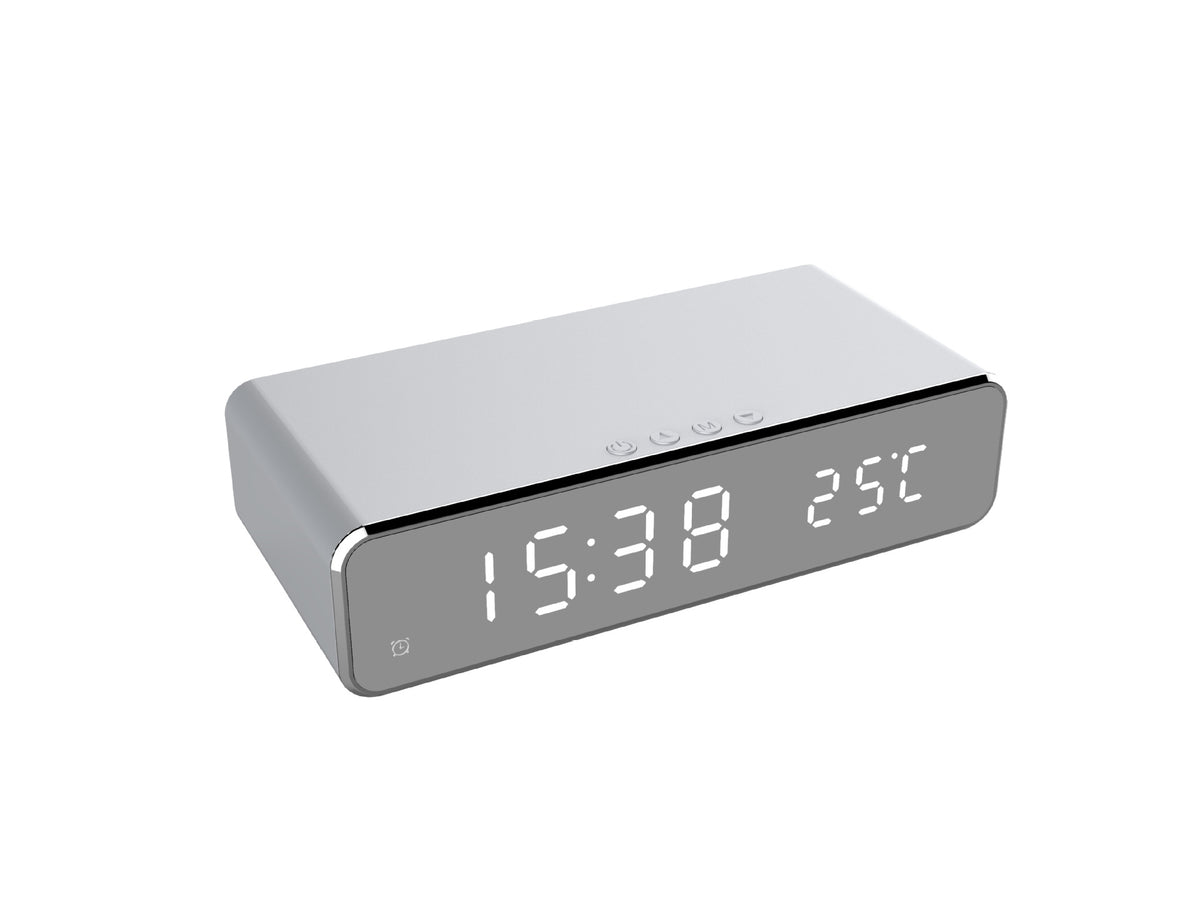 LED Digital Alarm Clock with Wireless Phone Charger for Bedside