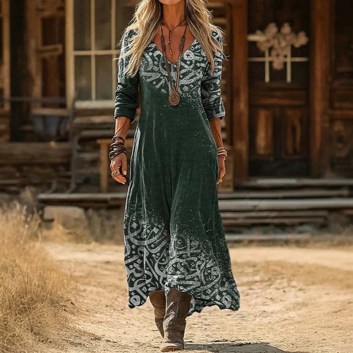 Antonia | Vestido informal vintage de manga larga