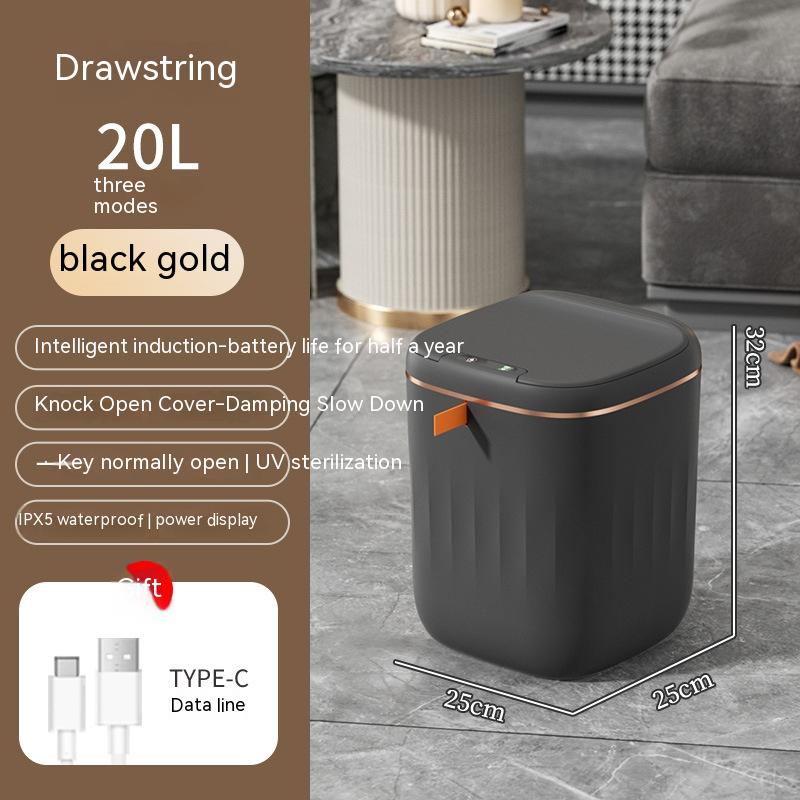 Smart Sensor Trash Can With Lid For Kitchen And Bedroom