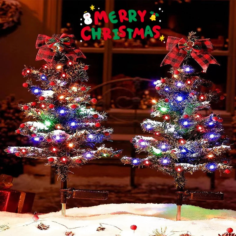 Waterproof Solar Christmas Tree Garden Stake Light 2 Modes