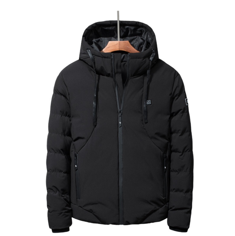 Unisex USB Heated Down-Style Jacket, Hooded Winter Coat