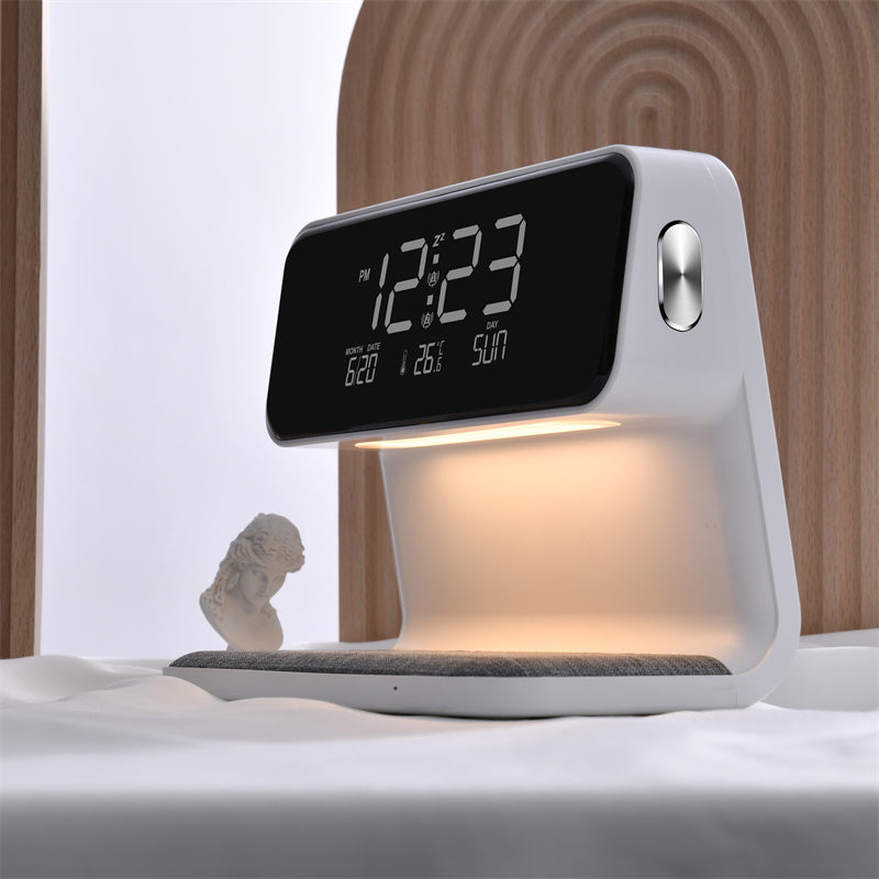 3 In 1 Bedside Lamp With Wireless Charger And Alarm Clock