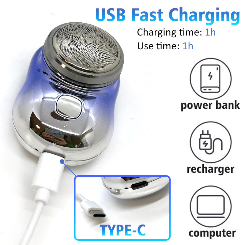 Mini Portable Cordless USB Electric Shaver for Men, Wet and Dry
