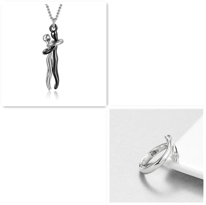 Love Hug Necklace For Couples, Simple Clavicle Chain Gift