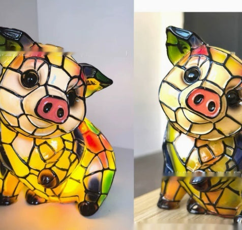 3D Animal Table Lamp With Colourful Light, Vintage Night Light