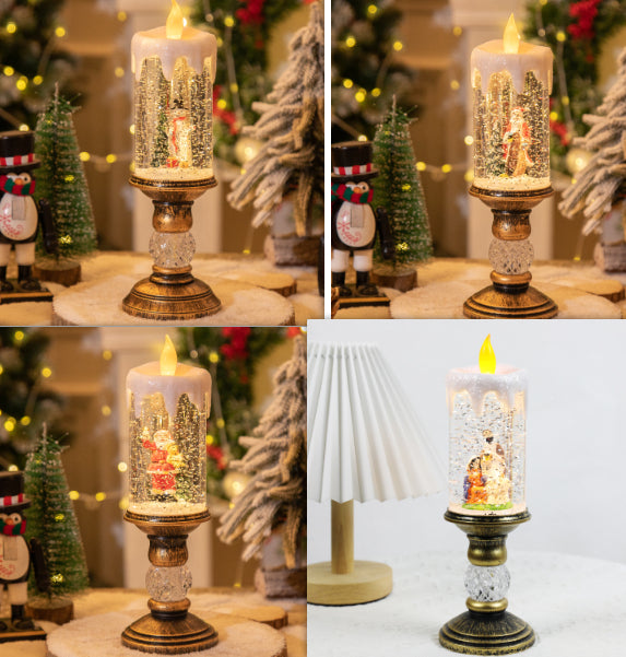 Christmas Candle Light Scene Decorations for Tables and Shelves