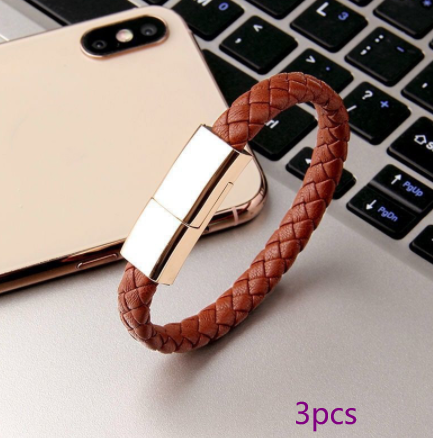 Leather Bracelet Charging Cable, Wearable USB Data Cord