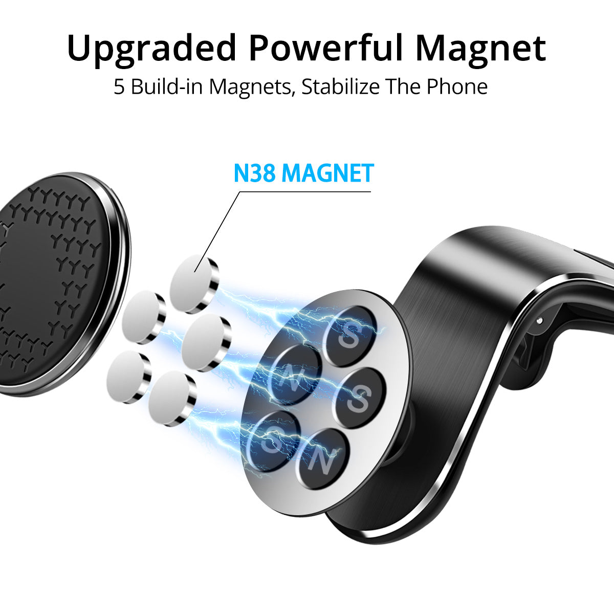 Magnetic Car Phone Holder for Air Vent with 360 Degree Rotation