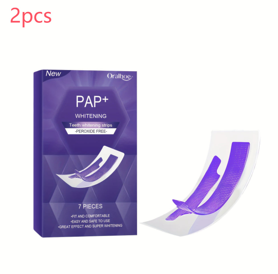 Purple Teeth Whitening Strips, Dry Application, 7 Pairs per Box