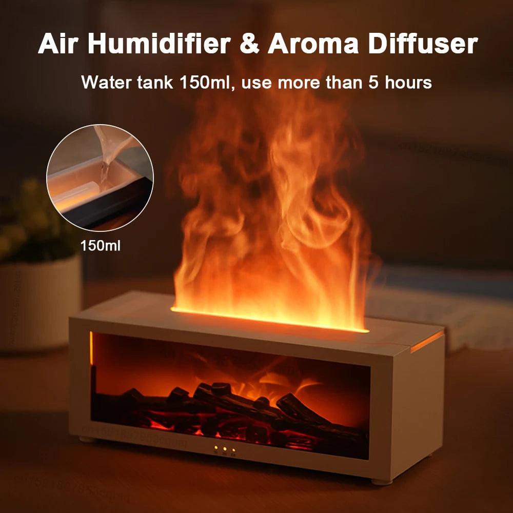 Flame Aroma Diffuser With Colourful LED, Large Fog Volume