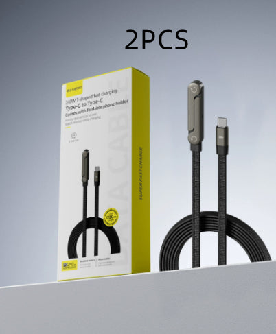 Foldable 2-in-1 Fast Charging Cable With Phone Stand Holder