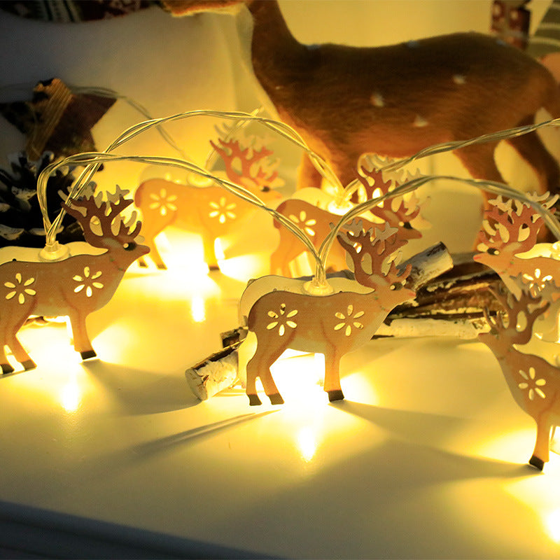 Christmas LED String Lights with Santa Elk and Snowman Shapes