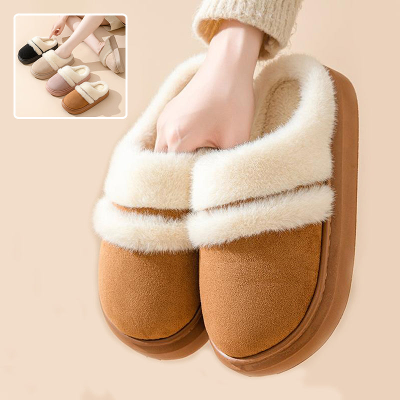 Women's Plush Winter Slippers with Thick Non-Slip Sole