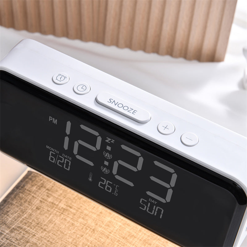 3 In 1 Bedside Lamp With Wireless Charger And Alarm Clock