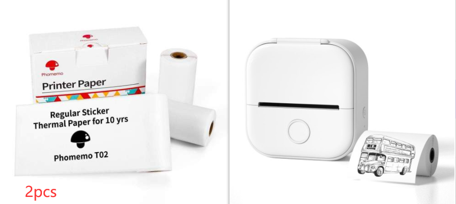 Portable Mini Bluetooth Thermal Label Printer, Inkless Printing