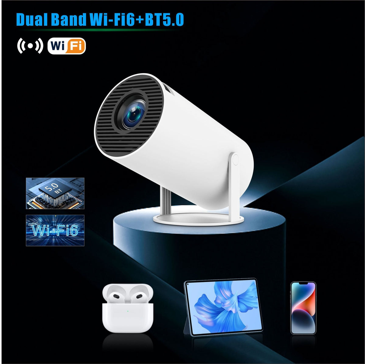 HY300 Pro Portable Mini Projector for Home Movie Nights