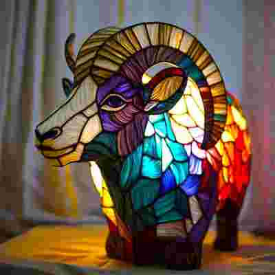 3D Animal Table Lamp With Colourful Light, Vintage Night Light