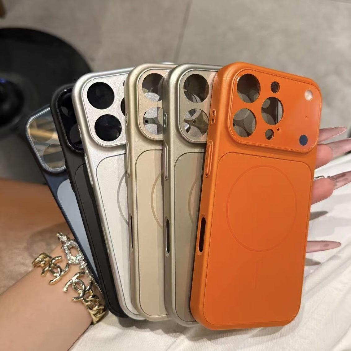 Magnetic Frosted Phone Case With All-Round Cover, Solid Colours