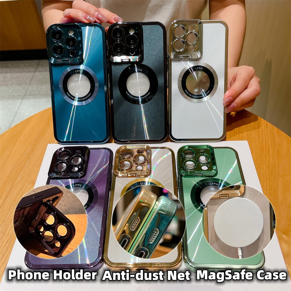 Electroplated Magnetic Phone Case With Hidden Camera Stand