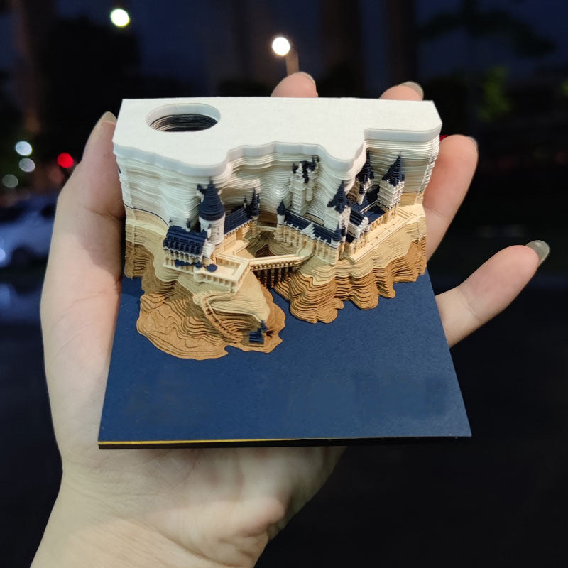 Christmas Tree 3D Paper Carving Notebook Memo Pad Decor