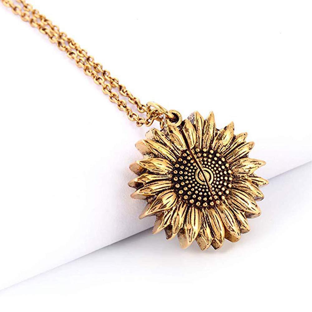 You Are My Sunshine Sunflower Necklace for Women and Men with Gift Box