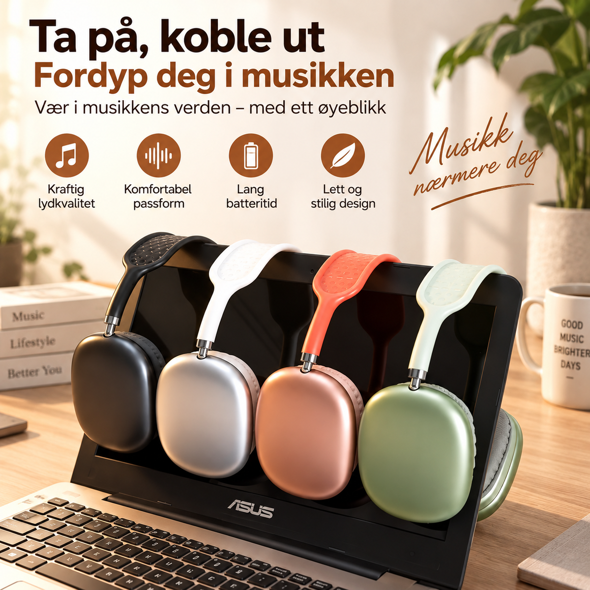 Wireless Noise-Cancelling Headphones with Soft Ear Cushions